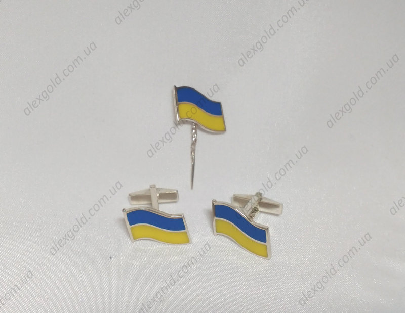 Запонки флаг Украины