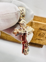 Хрест з двох видів золота червоного і білого Промінь (луч) на 22 г