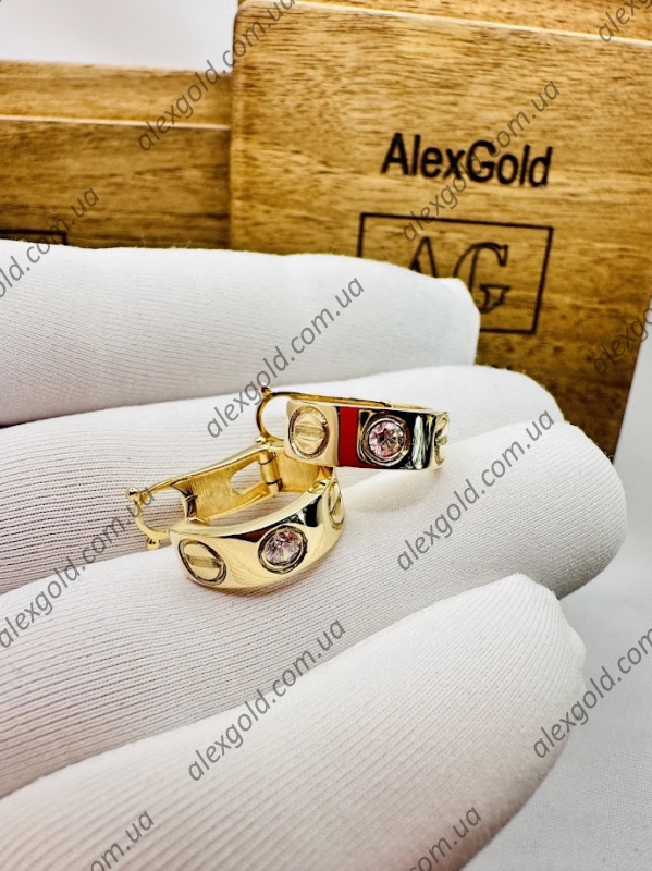 Сережки Cartier англійська застібка 
