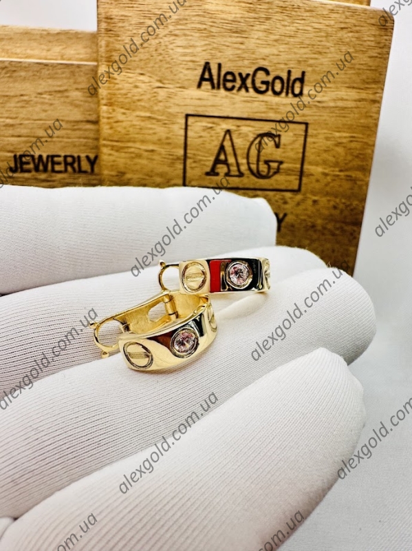 Сережки Cartier англійська застібка 