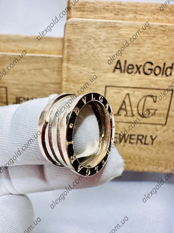 Парні кільця широкі обручки золоті Bulgari