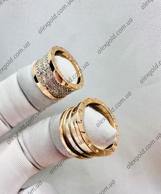 Парні кільця широкі обручки золоті Bulgari