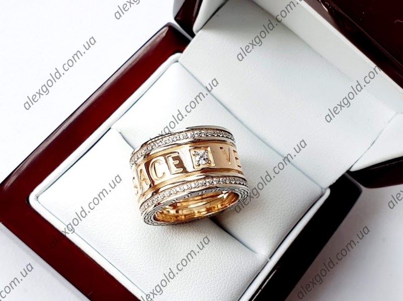 Женское золотое кольцо VERSACE комбинированное золото