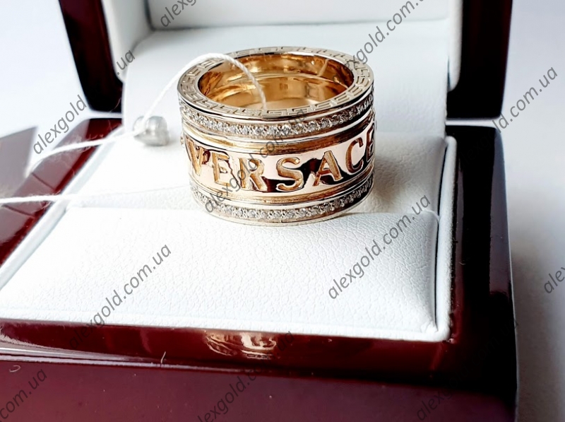 Женское золотое кольцо VERSACE комбинированное золото