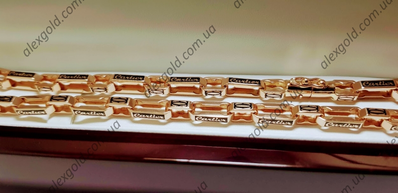 Мужская цепочка Cartier с эмалью