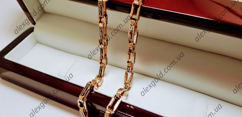 Мужская цепочка Cartier с эмалью
