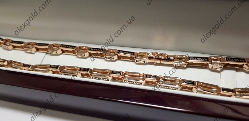 Мужская цепочка Cartier с эмалью
