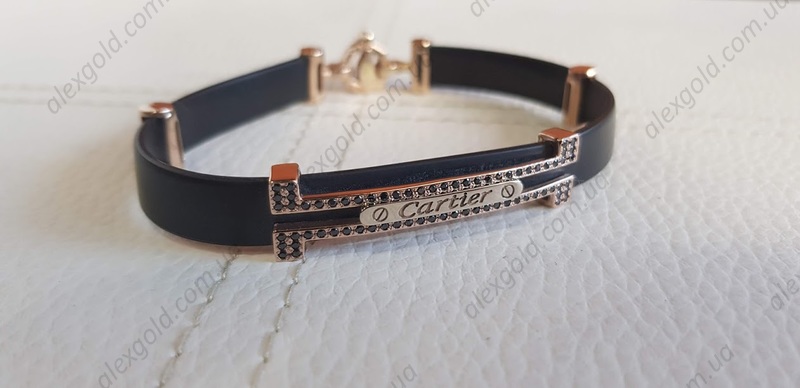  Браслет каучук с золотом Cartier