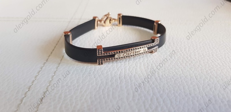  Браслет каучук с золотом Cartier