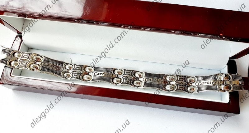  Браслет Cartier массивный с чернением эксклюзив 99,8 г