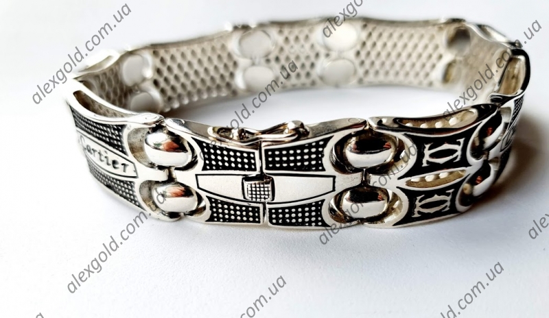  Браслет Cartier массивный с чернением эксклюзив 99,8 г