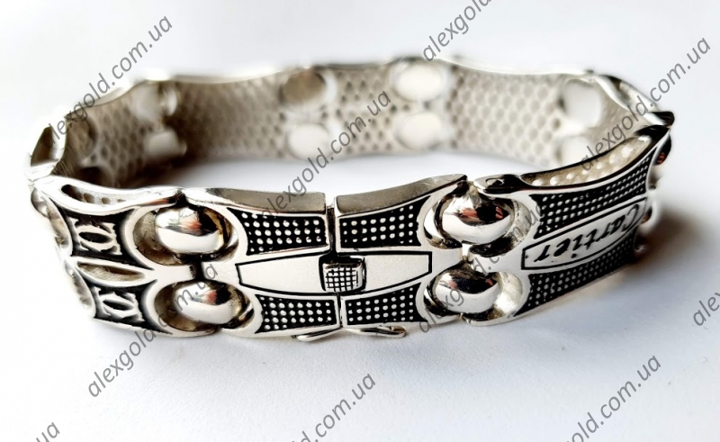  Браслет Cartier массивный с чернением эксклюзив 99,8 г