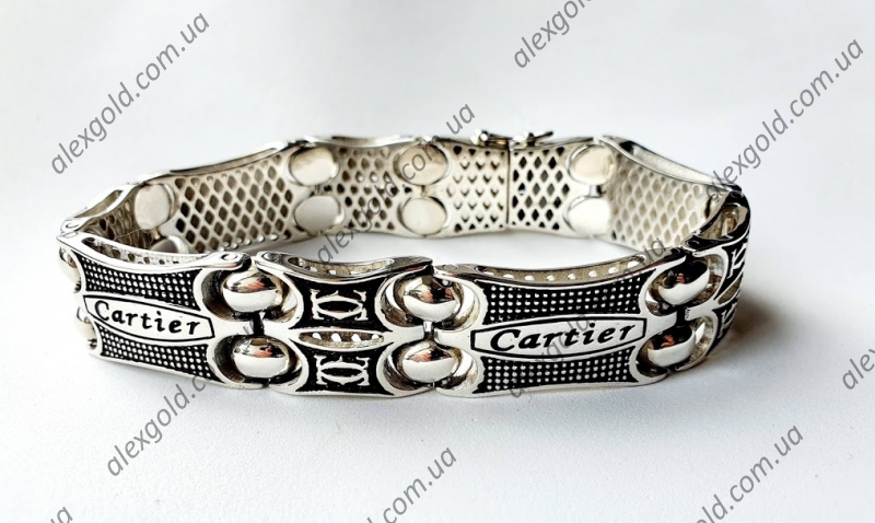  Браслет Cartier массивный с чернением эксклюзив 99,8 г