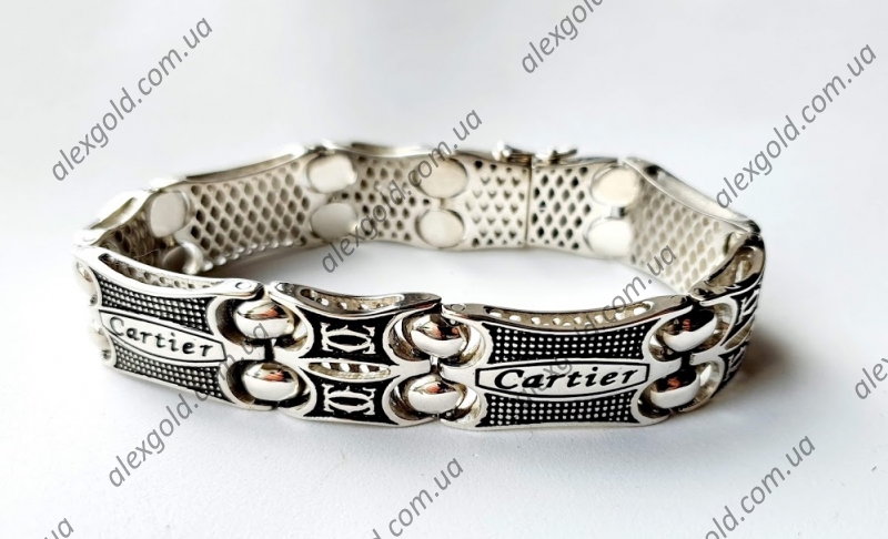  Браслет Cartier массивный с чернением эксклюзив 99,8 г