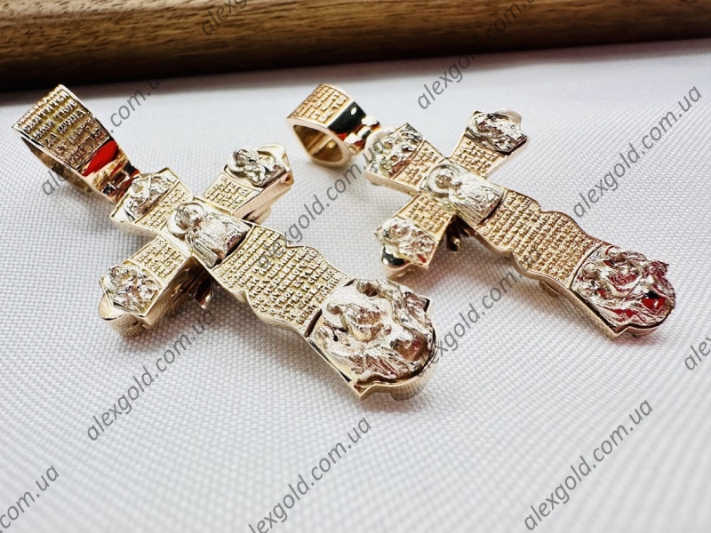 Хрест з двох видів золота червоного і білого Промінь (луч) на 16 г