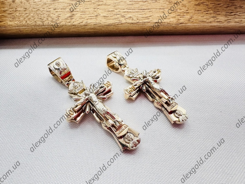 Хрест з двох видів золота червоного і білого Промінь (луч) на 16 г