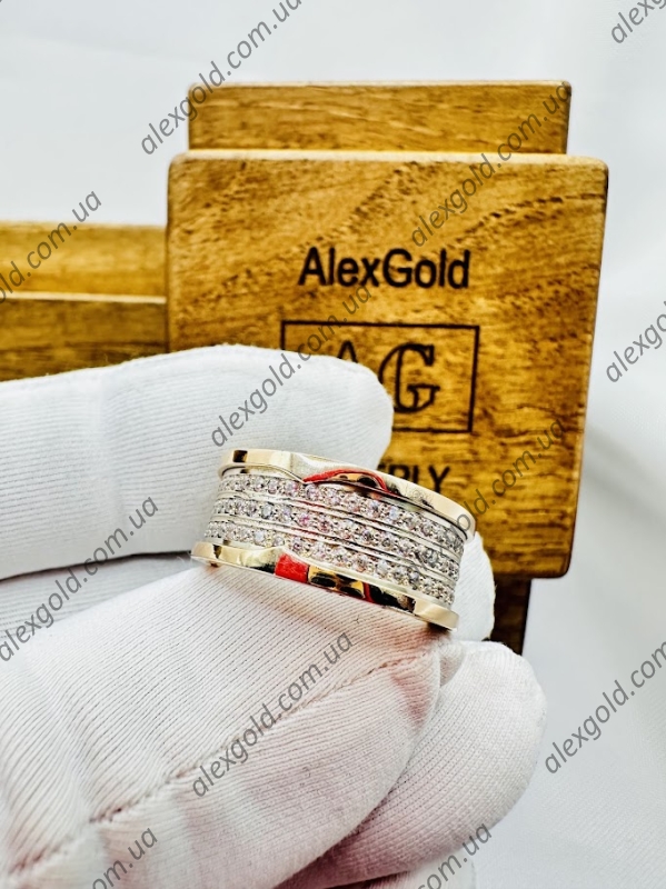 Кільце Bulgari золото широке 