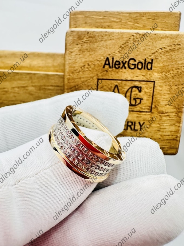 Кільце Bulgari золото широке 