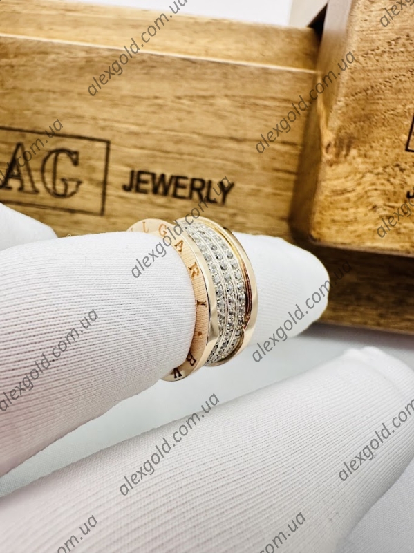 Кільце Bulgari золото широке 