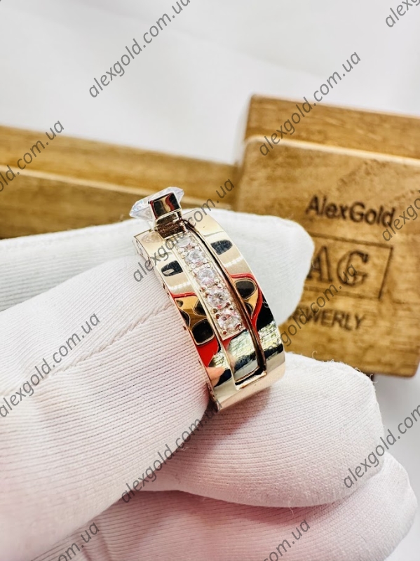 Кільце золоте Bulgari з двох частин трансформер 