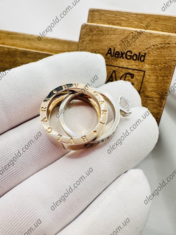 Кільце золоте Bulgari з двох частин трансформер 