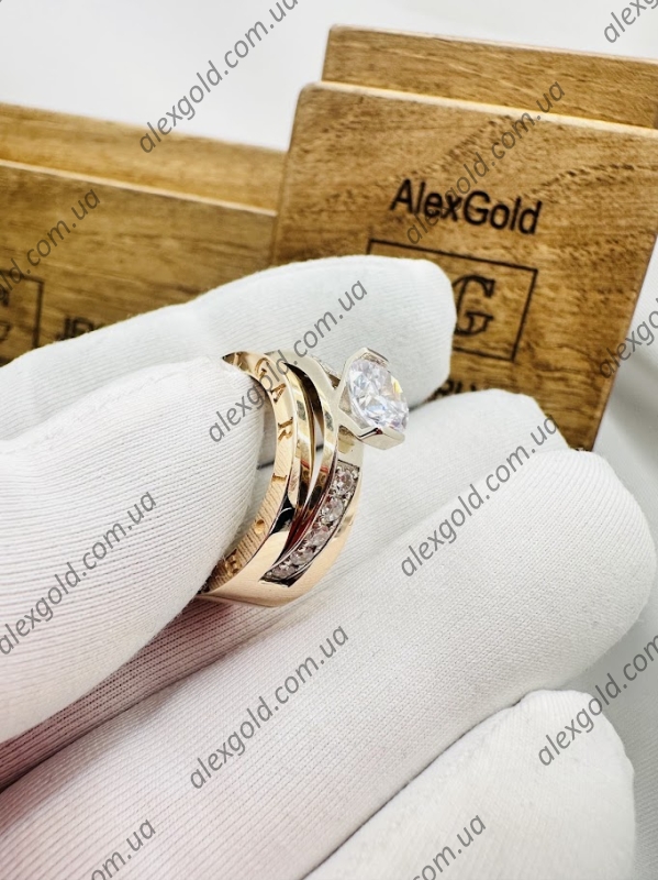 Кільце золоте Bulgari з двох частин трансформер 