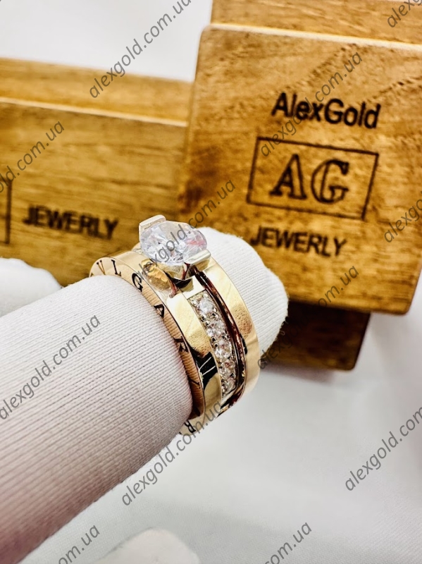 Кільце золоте Bulgari з двох частин трансформер 