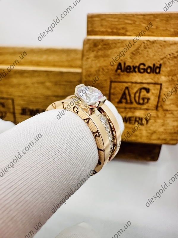 Кільце золоте Bulgari з двох частин трансформер 