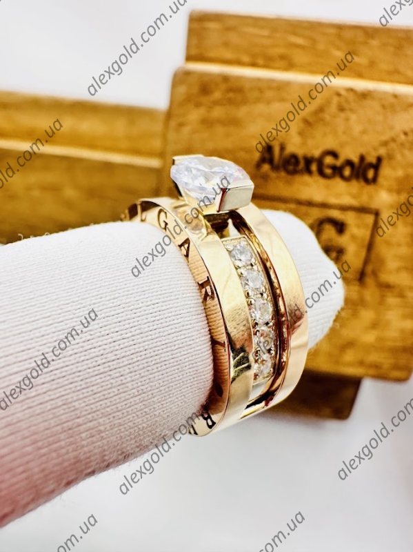 Кільце золоте Bulgari з двох частин трансформер 