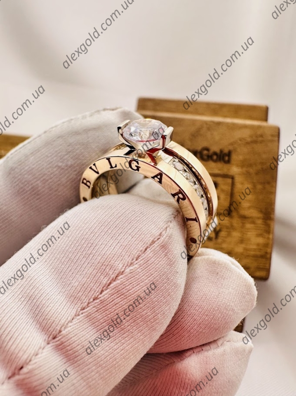 Кільце золоте Bulgari з двох частин трансформер 
