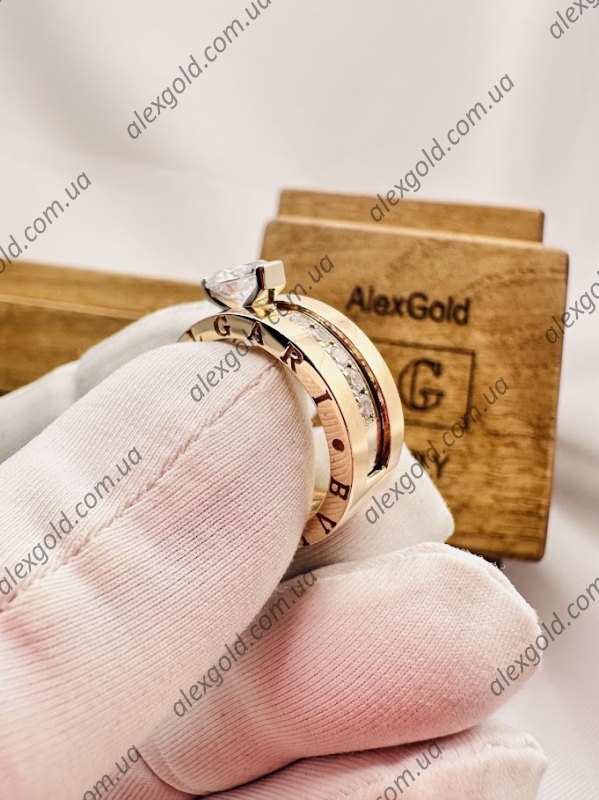 Кільце золоте Bulgari з двох частин трансформер 