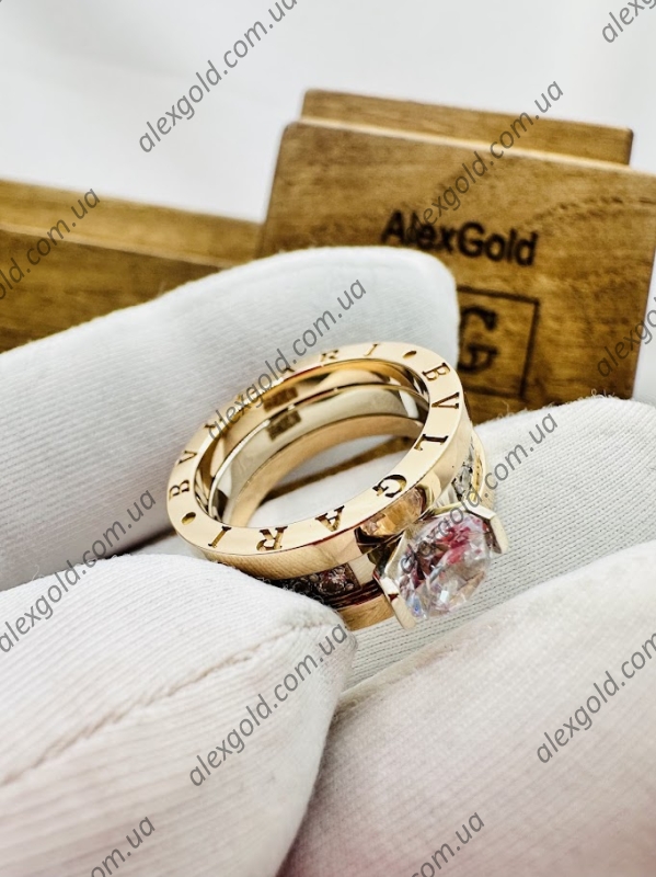 Кільце золоте Bulgari з двох частин трансформер 