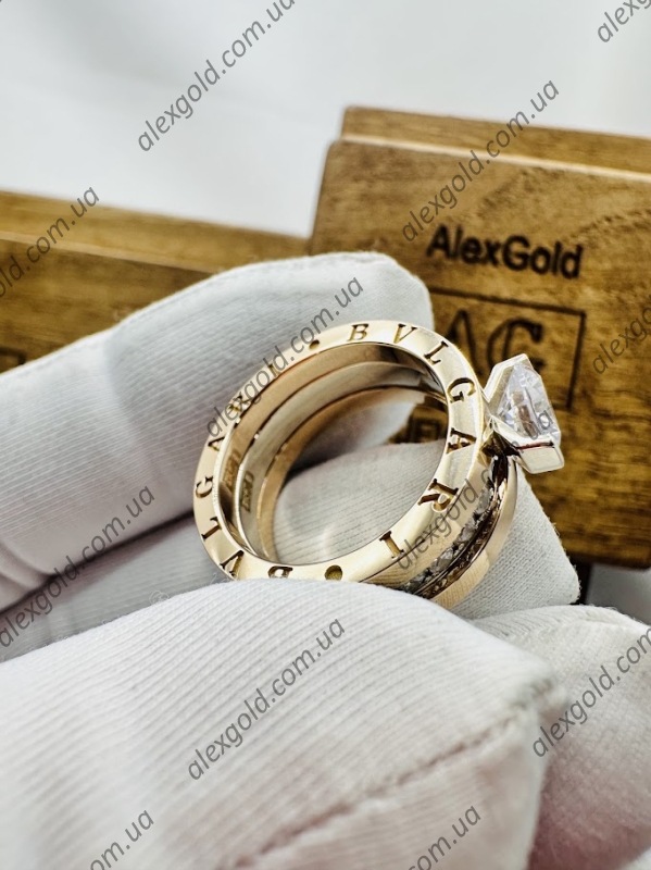 Кільце золоте Bulgari з двох частин трансформер 