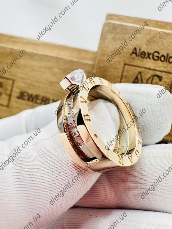 Кільце золоте Bulgari з двох частин трансформер 